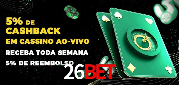 Promoções do cassino ao Vivo 26bet